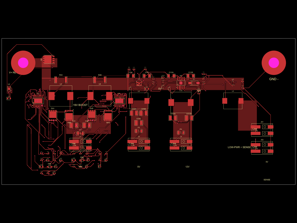 Our own power and interface board, render